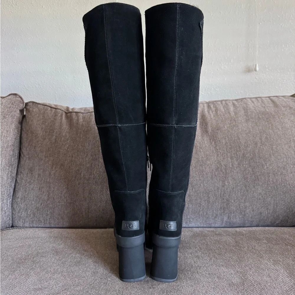 UGG New Heights Platform Xtra Over-the-Knee Black Boots